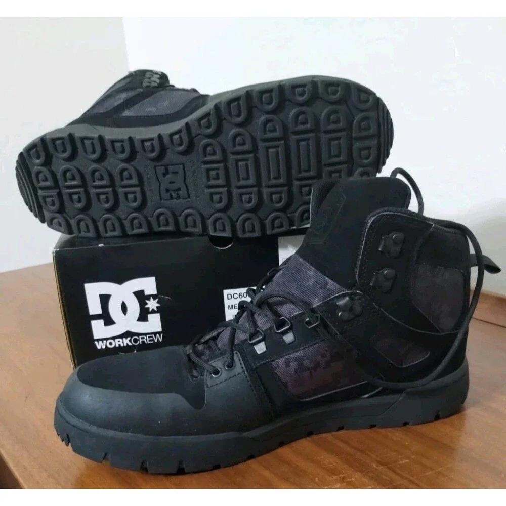 DC PURE Men's Black/Dark Gray Camo Composition Toe High-top Work Boots  Size 11W